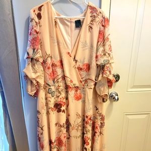 Light Coral Print Women's Dress